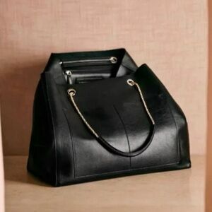 Sézane Gaby Bag in Black Leather